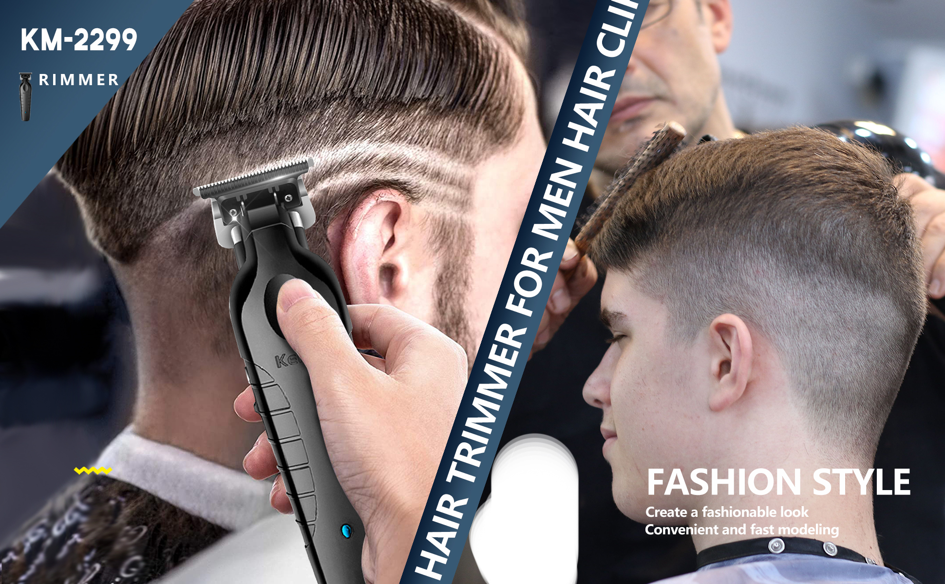 KEMEI Trimmer Professional Cordless Hair Clipper for Men Electric